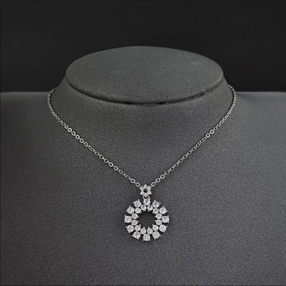 New 925 Silver Luxury Diamond Necklace - Picture 2 of 5
